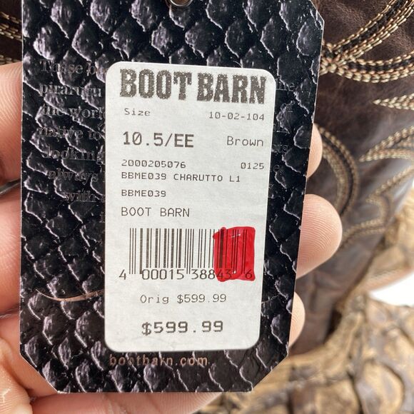 Cody James Western Boot Mens Men 10.5 EE Brown Pirarucu Exotic Square Toe Cowboy main image 6